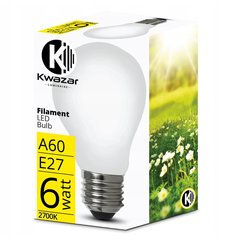 KWAZAR LUMINAIRE 5903076608086 FILAMENT E27 A60 6W MILK 2700K